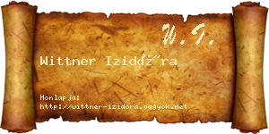 Wittner Izidóra névjegykártya